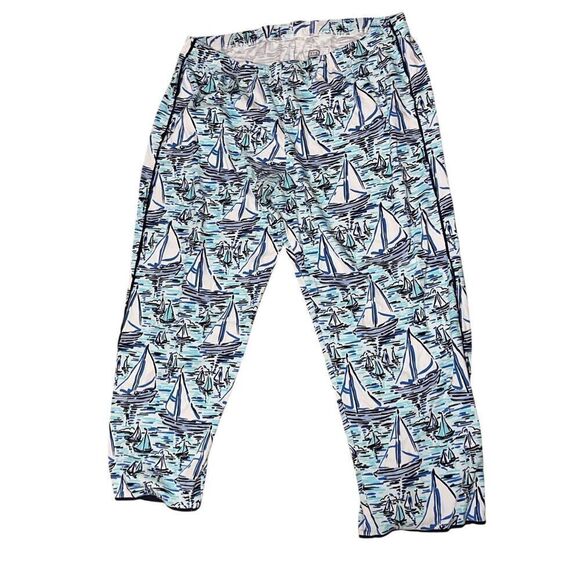 EXCELLENT CONDITION Sail To Sable STS Blue/White Sailboats, PIMA Cotton SAILBOAT - Picture 1 of 8